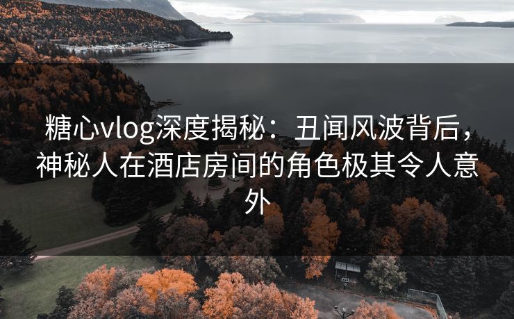 糖心vlog深度揭秘：丑闻风波背后，神秘人在酒店房间的角色极其令人意外